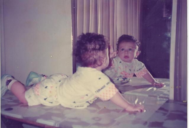 looking in the mirror