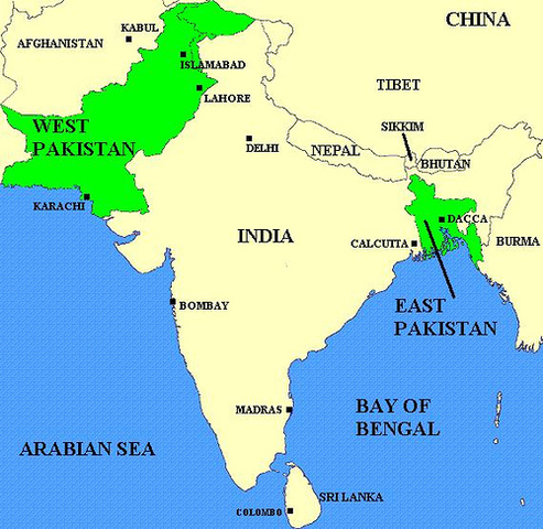 East and West Pakistan are created