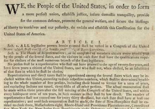 Constitution sent to the states for ratification