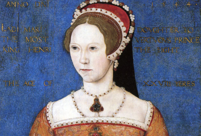 Mary I begins rule and revives the Catholic Church