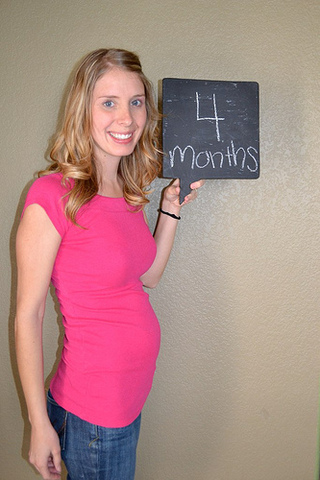 4 months pregnant belly