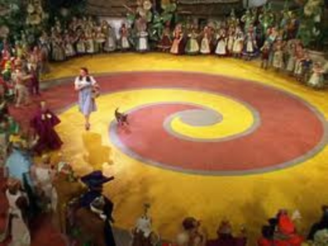 "Follow the yellow brick road!"