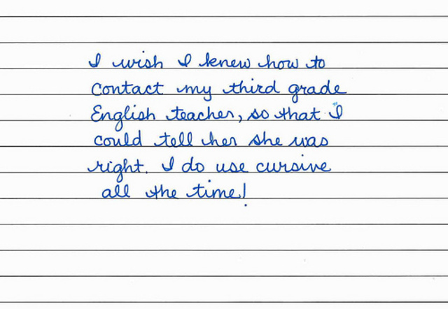 Negative: Third Grade: Cursive!