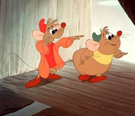 Gus and Jaq collect the items the sisters threw away.