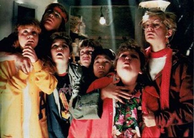 The Goonies run into their friends Stef and Andy