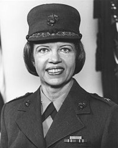 Margaret A. Brewer becomes the first woman to reach the rank of general in the United States Marine Corps.