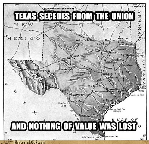 Texas secedes from Union