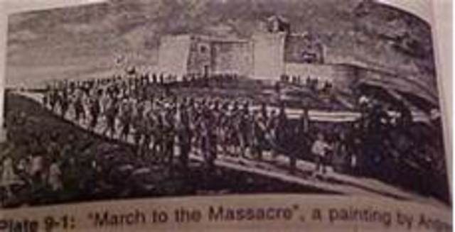 Massacre at Goliad begins
