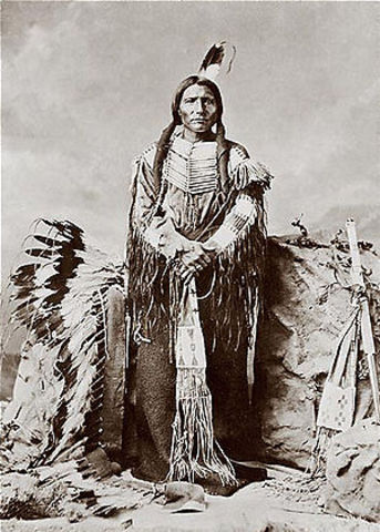 red cloud chief of the oglala sioux,states his people scase in washington D.C.
