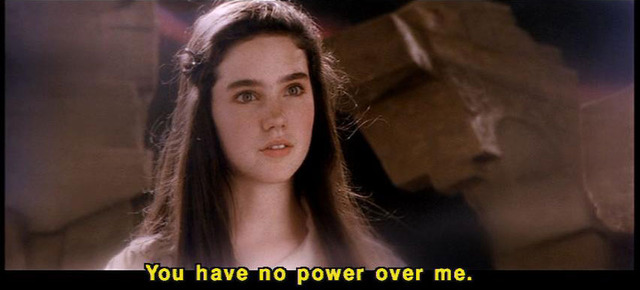 Sarah Refuses, and tells The Goblin King that he has no power over her