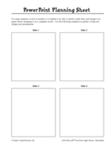 Due today PowerPoint plan sheets