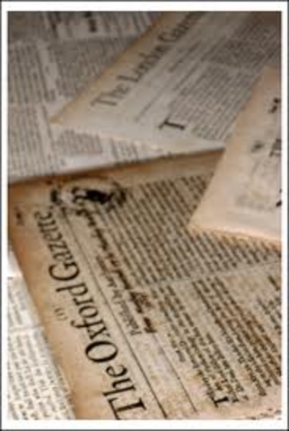 Newspaper are first published in London