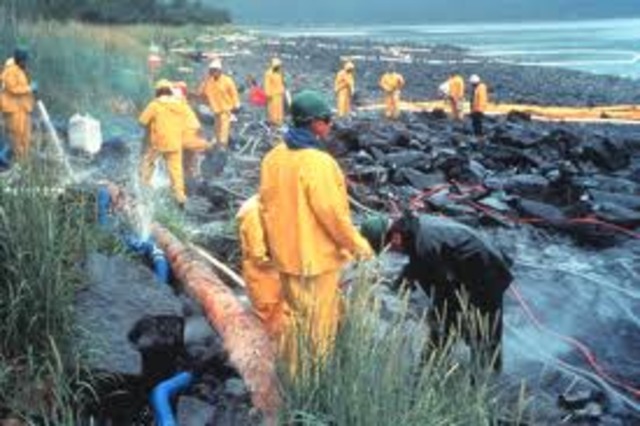 Exxon Valdez Oil Spill Occurs