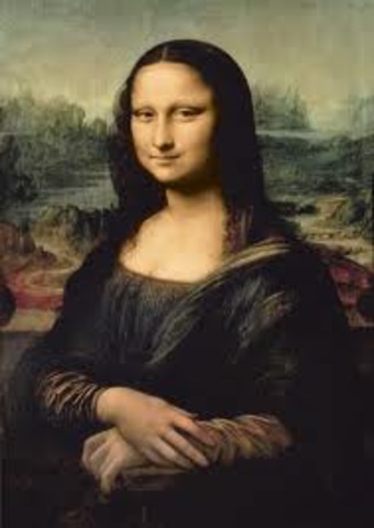 Leonardo da Vinci paints Mona Lisa