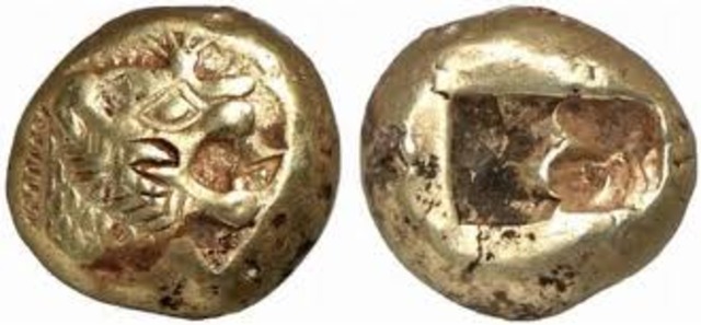 640 BC First True coins made in Lydia