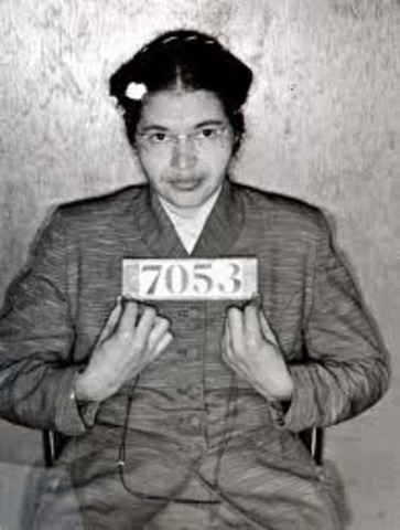 Rosa Parks arrested for refusing to give up her seat on a public bus