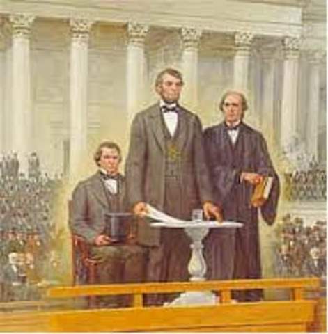 President Abraham Lincoln is re-elected