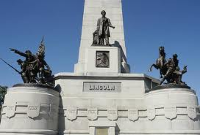 President Abraham Lincoln is laid to rest.