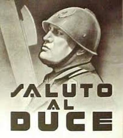 Benito Mussolini "Il Duce" becomes premier of Italy.