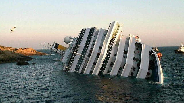 Costa Concordia ship sinks.