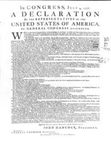 U.S. Declares Idependence from Britain