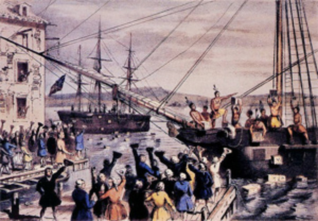 Boston Tea Party protesting Britain’s rule