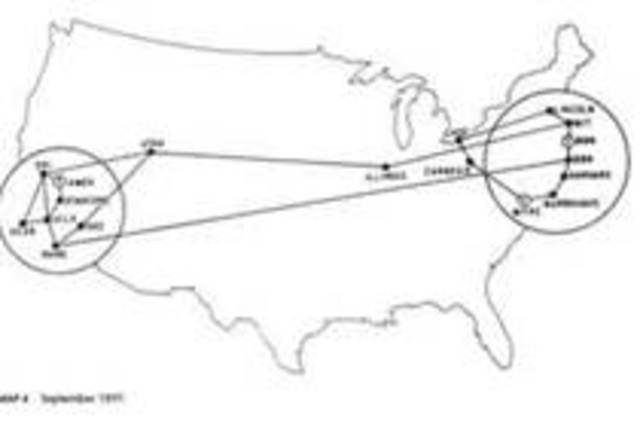 Computers at Stanford and UCLA connected for the first time