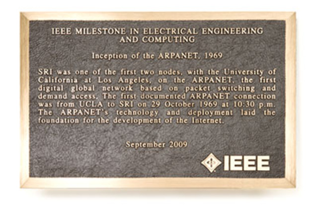 Computers at Stanford and UCLA connected for the first time