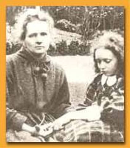 Her first child, Irène (future Nobel prize winner) was born.