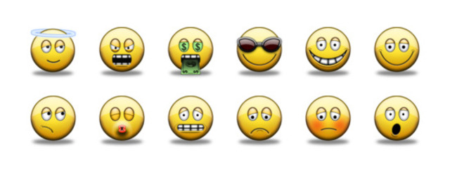 The first emoticon is used in an E-mail message