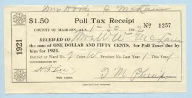 Poll Taxing becomes official