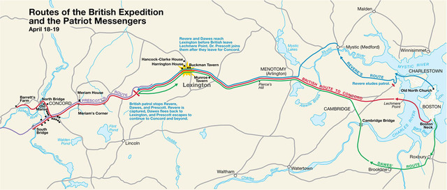 Lexington and Concord in April 1775