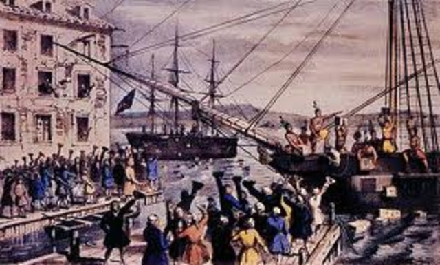 Boston Tea Party Protestiing Britain's Rule