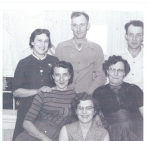 PictureThis is my deceased grandfather, Walter, along with my great aunts and uncles, Edith, Daisey, Irene, Reginals, and Helen. This photo was taken and created around 1948.