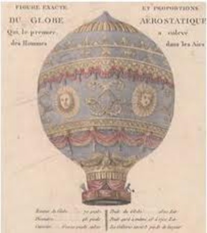 Globo de aire caliente inventado por los hermanos Montgolfier