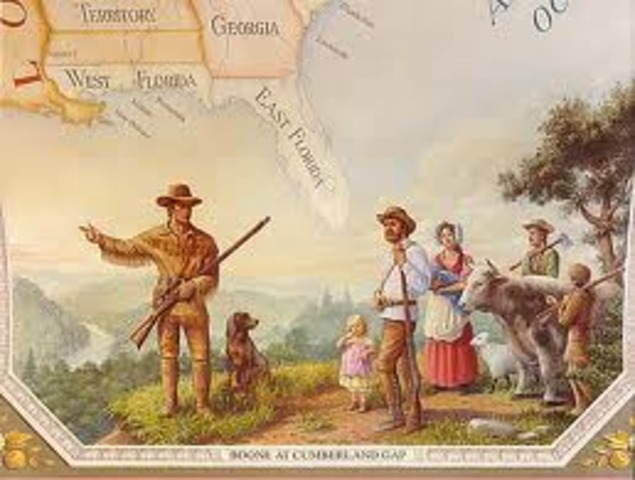 Boone and 28 settlers in cumberland gap