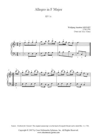 Allegro in F for Keyboard