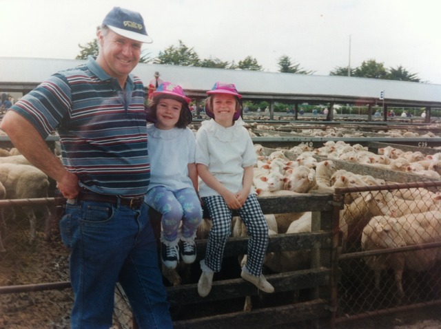 Selling lambs with Dad and my cousin Ashlea