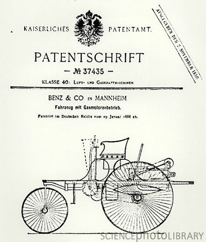 First automobile patent is granted