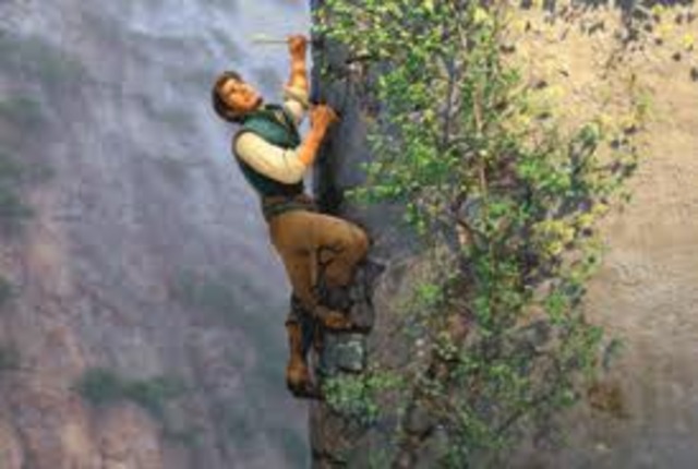 Flynn Rider climbs up Rapunzels tower