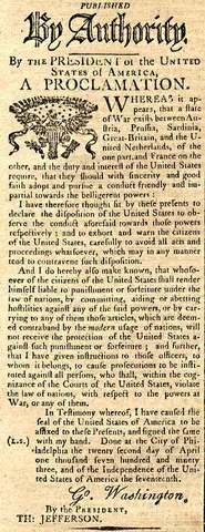 Washington begins second term; Proclamation of Neutrality; cotton gin patented