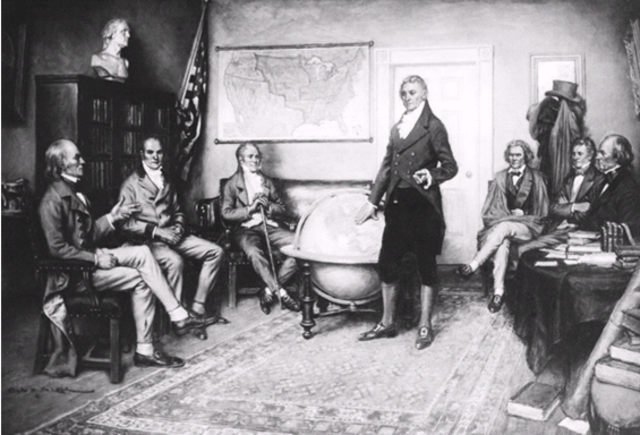 Monroe Doctrine; American Fur Company establishes Fort Union on Missouri River