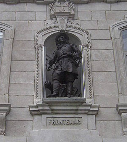 Count Frontenac arrives in Quebec as Governor of New France