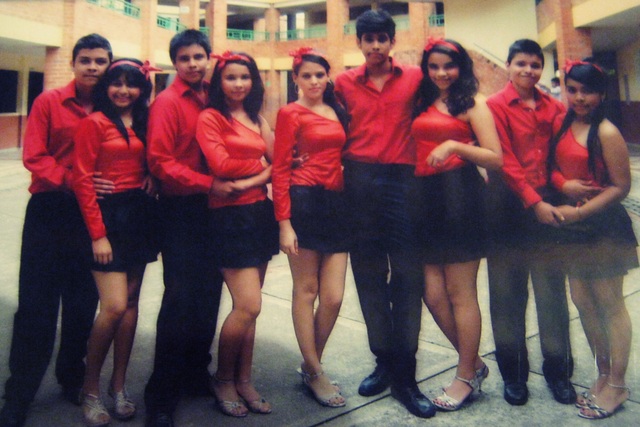 Dancing with my friends.