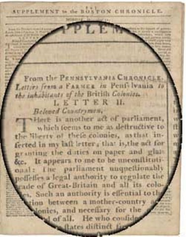 1767 Townshend durties imposed