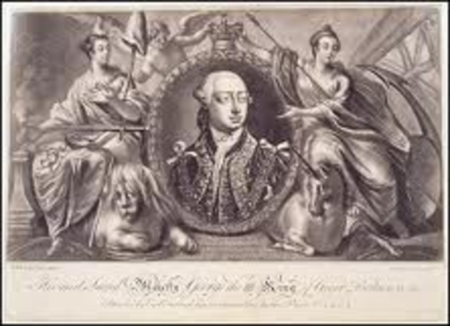 King George III signs the Proclamation of 1763.