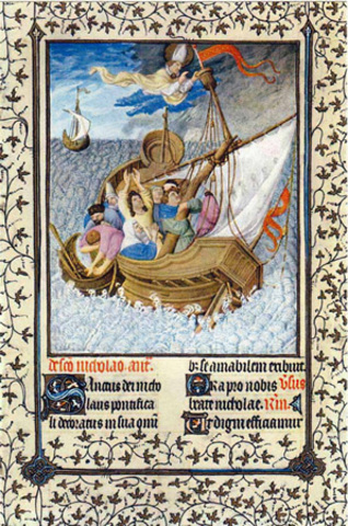"Saint Nicholas Rescues a Ship at Sea"