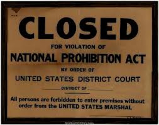 The National Prohibition Act is passed