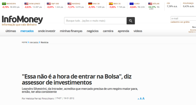 Prevendo a queda da bolsa em Janeiro de 2012