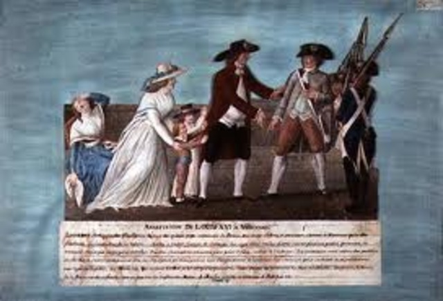 Louis XVI and his family were arrested while trying to flee from France but were arrested